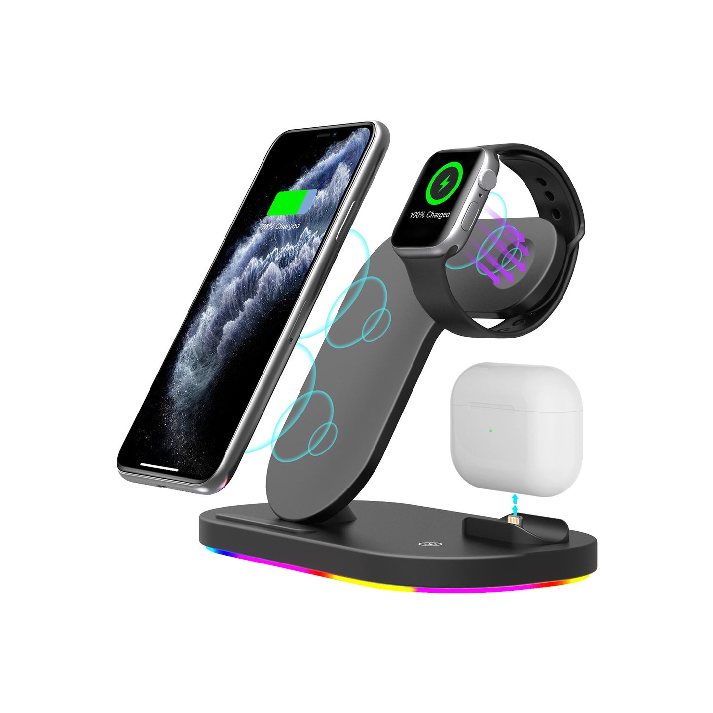 3-in-1 Magnetic Wireless Charging Station – For iPhone, Apple Watch & AirPods